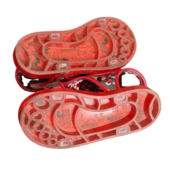 Kids Disney Mini Melissa Mickey Mouse Red Aqua Sandals - Size 10 - Picture 6 of 8